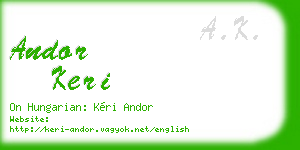 andor keri business card